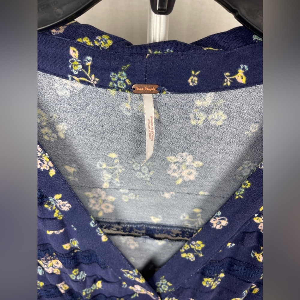Free People navy floral print mini dress size XS NWT - Picture 7 of 11
